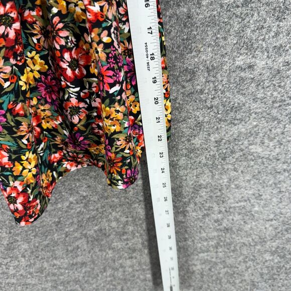 Pleione Top Women XS Black Floral Sleeveless Wide Strap Stretch Square Neck - Picture 6 of 7